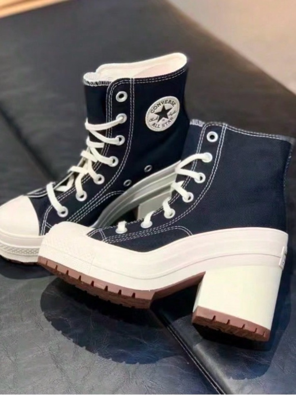 Converse Black & White High-Top Platform Heeled Boots